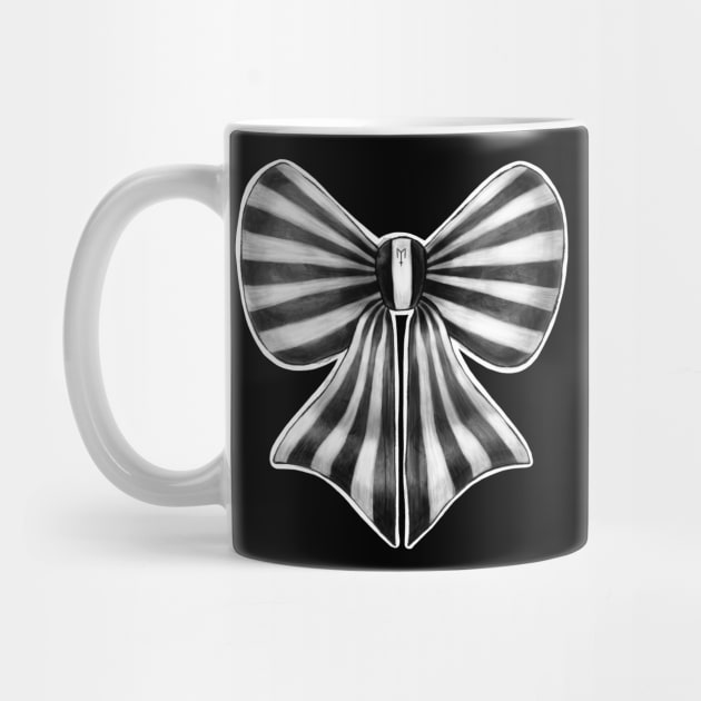 Black and White Striped Bow by Metal Tea